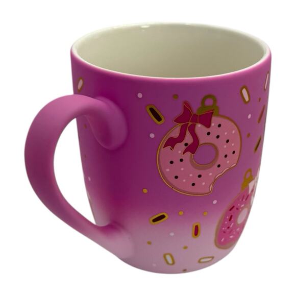 Peppermint & Pine Pink Donuts Soft Touch Coffee Cocoa Mug EUC Gift Fast Ship - Picture 4 of 8
